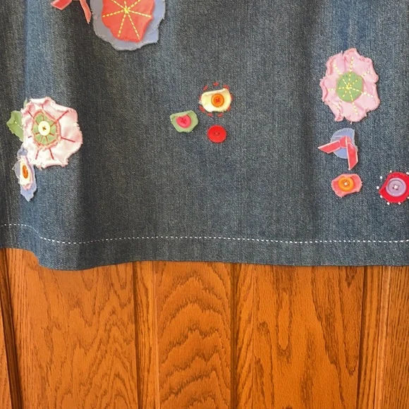 Classic BODEN skirt 8 denim with FABULOUS appliqué accents EXCELLENT condition - Picture 11 of 15